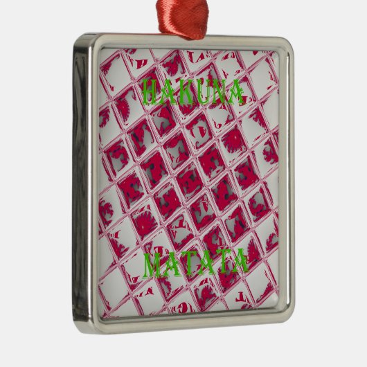 Red Hakuna Matata Style Metalen Ornament (Rechts)