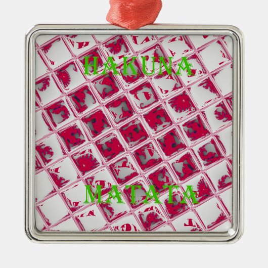 Red Hakuna Matata Style Metalen Ornament (Voorkant)