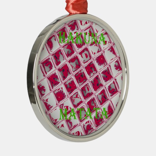 Red Hakuna Matata Style Metalen Ornament (Rechts)