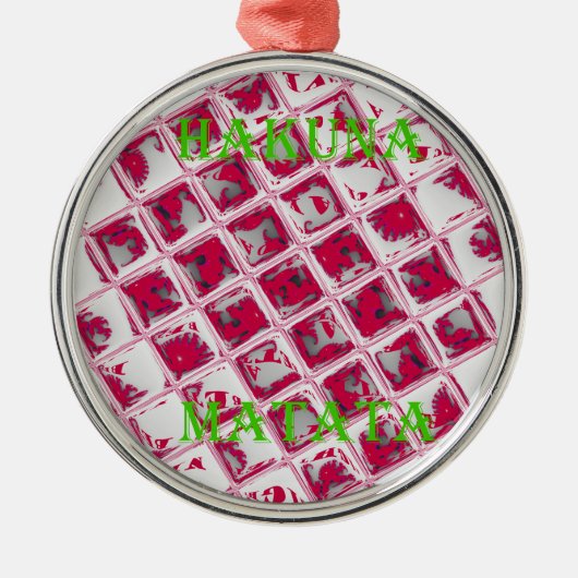 Red Hakuna Matata Style Metalen Ornament (Voorkant)