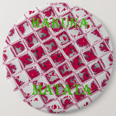 Red Hakuna Matata Style Ronde Button 6,0 Cm (Voorkant)