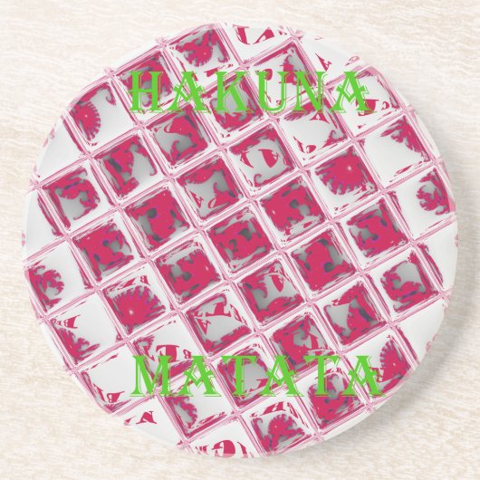 Red Hakuna Matata Style Zandsteen Onderzetter (Voorkant)