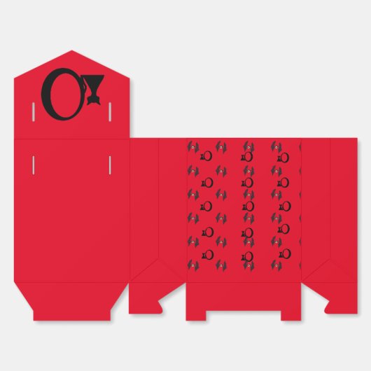 Red Halloween & Cat Design Bedankdoosjes (Ongevouwen)