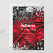 Red Halloween Magical Night Masquerade Party Kaart (Voorkant)