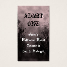 Red Halloween Sky Event Ticket Sjabloon Visitekaartjes