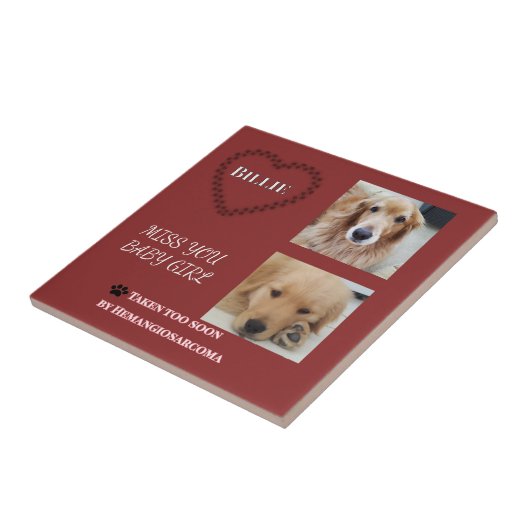 Red Halo Pet Remembrance  Tegeltje (Zijkant)