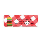 Red Hamburger Summer Cookout Barbecue Etiket (Voorkant)