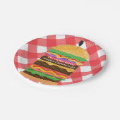 Red Hamburger Summer Cookout Barbecue Party Custom Papieren Bordje (Gekanteld)