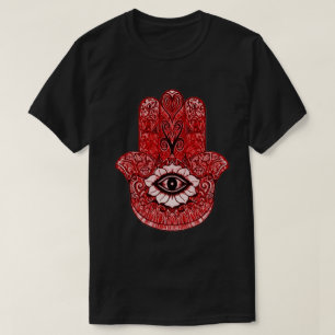 Red Hamsa Symbol Indie Art Graphic T-shirt