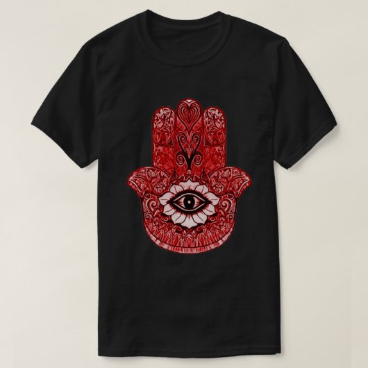 Red Hamsa Symbol Indie Art Graphic T-shirt (Design voorkant)