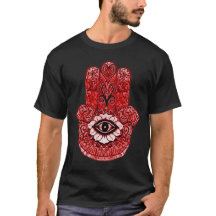 Red Hamsa Symbol Indie Art Graphic T-shirt