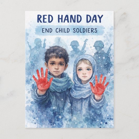Red Hand Day Postcard Hope for Children Feestdagenkaart (Voorkant)