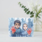 Red Hand Day Postcard Hope for Children Feestdagenkaart (Staand voorkant)
