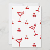Red Hand Drawn Cherry Martini Birthday Invitation Kaart (Achterkant)