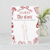 Red Hand Drawn Guess Het Vrijgezellenfeest van de  Kaart (Staand voorkant)