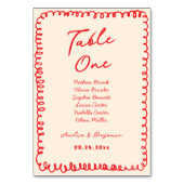 red hand drawn heart whimsical wedding kaart (Achterkant)