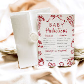 Red Hand Drawn Italian Pizza Baby Voorspellingsspe Kaart