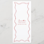 Red Hand Drawn Italian Pizza Wine Vrijgezellenfees Menu (Achterkant)