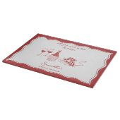 Red Hand Drawn Italian Pizza Wine Vrijgezellenfees Snijplank (Hoek)