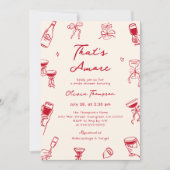 Red Hand Drawn Italian That's Amore Vrijgezellenfe Kaart (Voorkant)