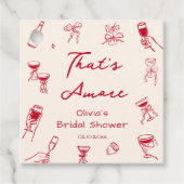 Red Hand Drawn Thats Amore Vrijgezellenfeest Bedankjes Labels (Voorkant)