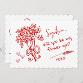 Red Hand Drawn Will you be... Kaart (Voorkant / Achterkant)