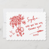 Red Hand Drawn Will you be... Kaart (Voorkant)