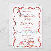 RED Hand getekende uitnodiging voor 30e verjaardag (Voorkant)