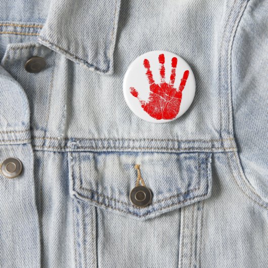 Red Hand Print Button (In situ)
