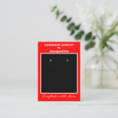 Red Handmade Jewelry Earrings Display QR Codes Visitekaartje (Staand voorkant)