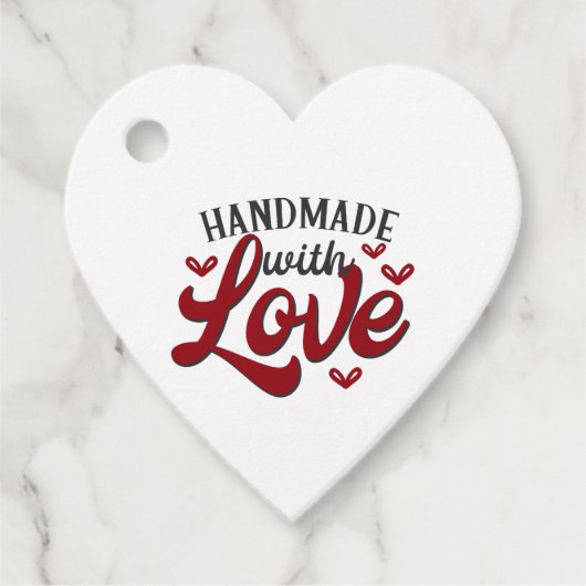 Red Handmade with Love Craft Bedankjes Labels (Voorkant)