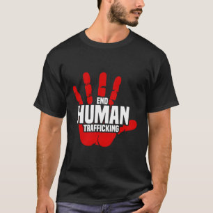 Red Handprint Stop mensenhandel T-shirt