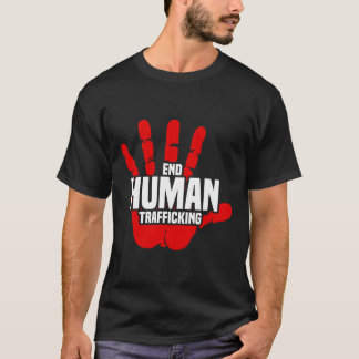 Red Handprint Stop mensenhandel T-shirt