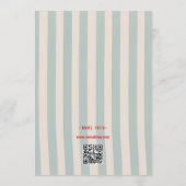 Red Handwriting Blue Stripes Retro Save the Date Kaart (Achterkant)