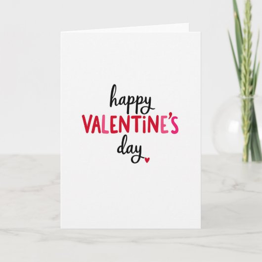 Red Handwritten Valentines Day Card Kaart (Voorkant)