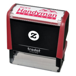 Red Handyman Business Logo Stamp - Home Business Zelfinktende Stempel