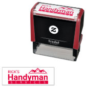Red Handyman Business Logo Stamp - Home Business Zelfinktende Stempel (In situ)
