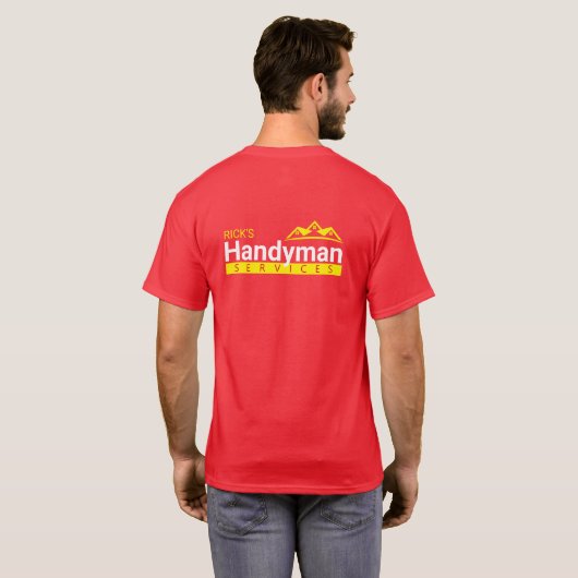 Red Handyman Business Mannen T-Shirt - Home Busine (Achterkant volledig)