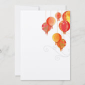 Red Hanging Lantaarns Luxe Wedding Save the Date (Achterkant)