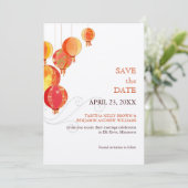 Red Hanging Lantaarns Luxe Wedding Save the Date (Staand voorkant)