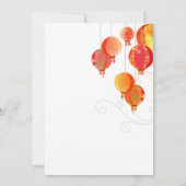 Red Hanging Lantaarns Luxe Wedding Save the Date (Achterkant)