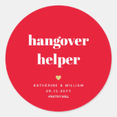 Red Hangover Helper Classic Round Sticker (Voorkant)