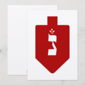 Red Hanukkah Dreidel w. Hebreeuws Letter Nun (Voorkant / Achterkant)