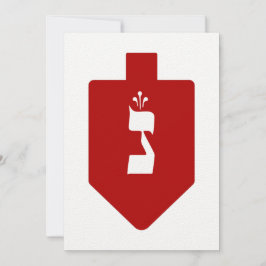 Red Hanukkah Dreidel w. Hebreeuws Letter Nun