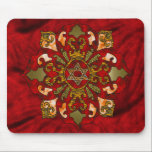 Red Hanukkah Mandala Muismat<br><div class="desc">Reds,  bronze,  oranje,  vul een mandala met een ster van David in het midden met heldere,  feestelijke texturen om Hanukkah te vieren.</div>