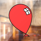 Red Happy Balloon Raamsticker (Vel 2)
