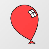 Red Happy Balloon Raamsticker (Vel)