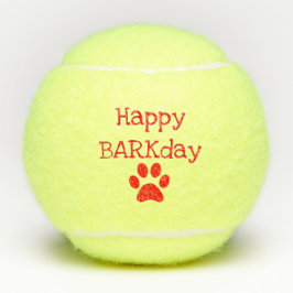 Red Happy Barkday Birthday Pet Dog Speelgoed Tennisballen