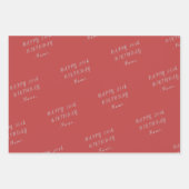 Red Happy Birthday Inpakpapier Vel (Voorkant 3)