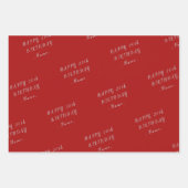 Red Happy Birthday Inpakpapier Vel (Voorkant 2)